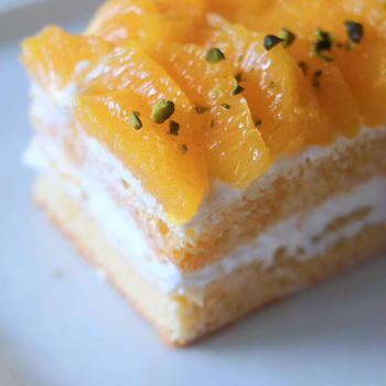 オンラインレッスン　オレンジのショートケーキ