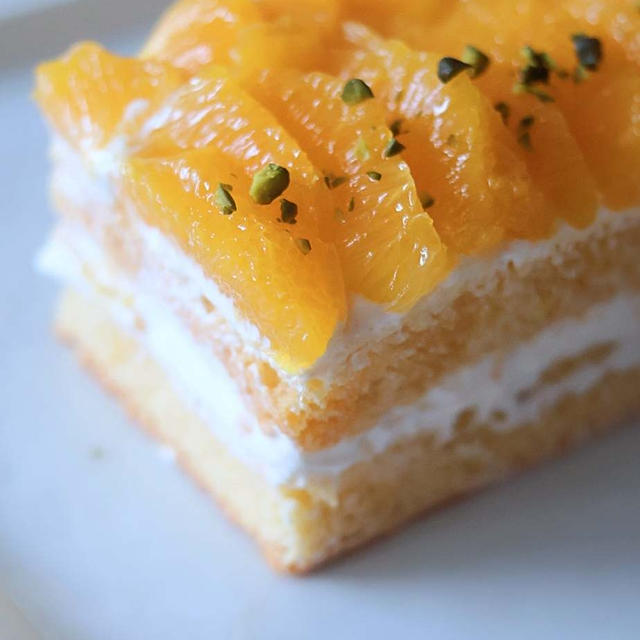 オンラインレッスン　オレンジのショートケーキ