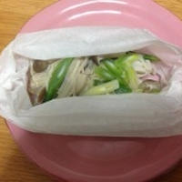 クックパー®レンジで包み蒸しシートで白身魚ときのこの香味蒸し