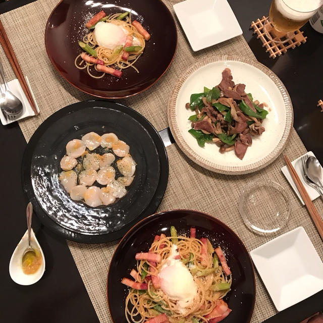 電気屋さん行ったり来たり や アスパラのパスタ や 豚巻き や