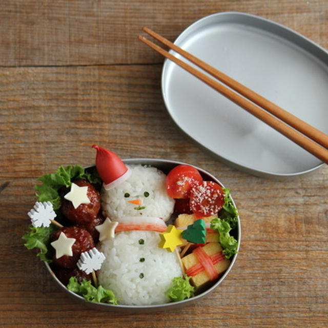 幼稚園弁当＜クリスマス★雪だるま＞