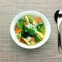 彩野菜とあさりの和風スープ