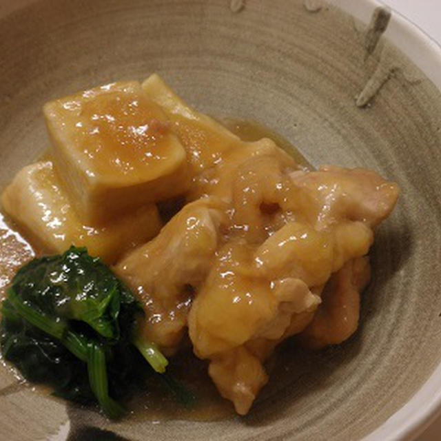 まるで生麩！高野豆腐と鶏肉の揚げ煮♪