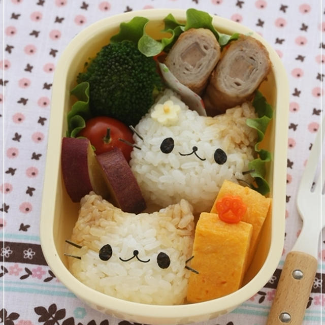 仲良しねこちゃんのお弁当＊キャラ弁