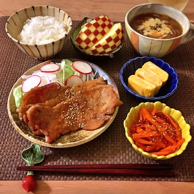 38.【30分】生姜焼き/オニオングラタン風スープ