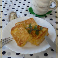 豆乳ハニーフレンチトーストで♪朝カフェごぱん