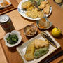 娘リクエストの天ぷらの夕食