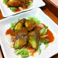 一日分の野菜で★アボカドとトマトの牛肉巻き