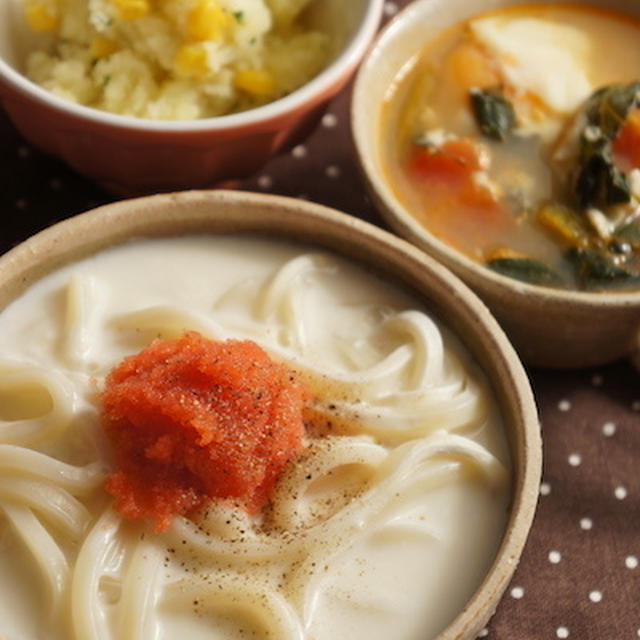 【レシピブログ連載】明太クリームうどんなど＊
