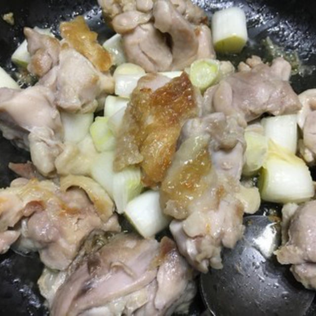 鶏モモ肉と葱の塩焼き+ショウガたっぷり豚汁