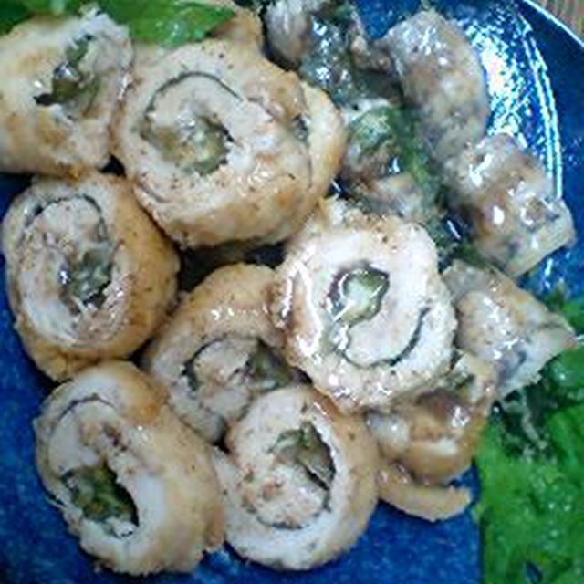 鶏ささみ梅ソースかけ