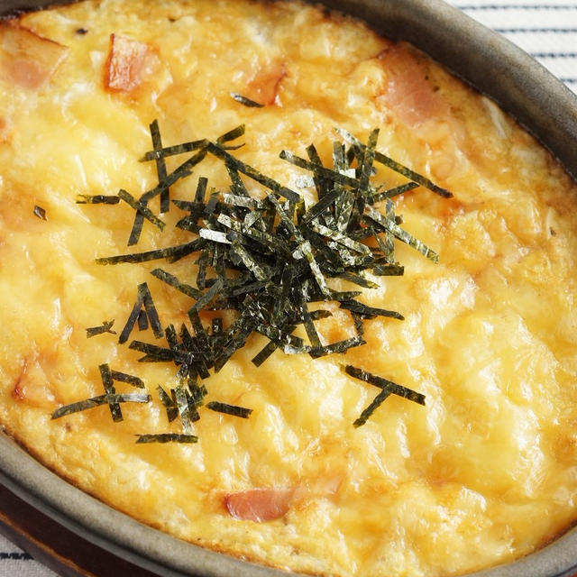 海苔がおいしい♬長芋とベーコンと卵のグラタン