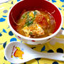栃木県産にらとトマトのキムチたまごスープ