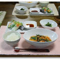 豆腐とエビのチリソース煮＆生春巻き　一番元気な多肉