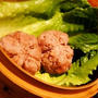 イカづくしの中華な夕餉、イカの蕎麦シュウマイ、中華風五目かた焼きうどん