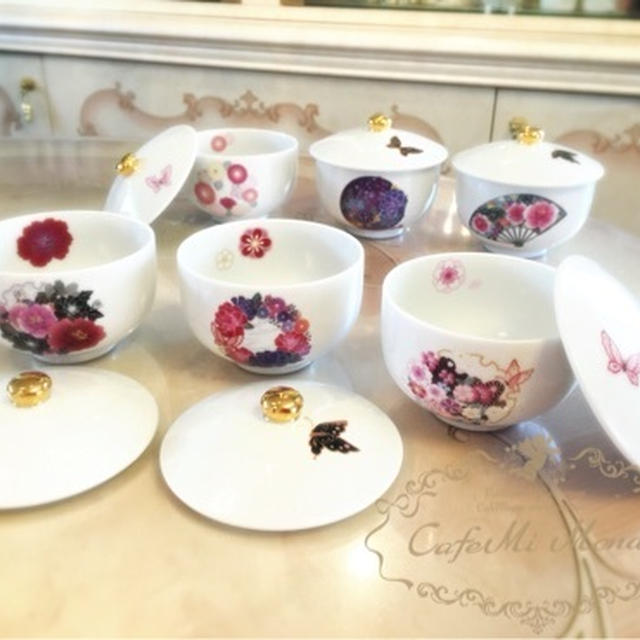 こういう”和”は好き♡蓋付き湯呑みとか♡ポーセラーツ