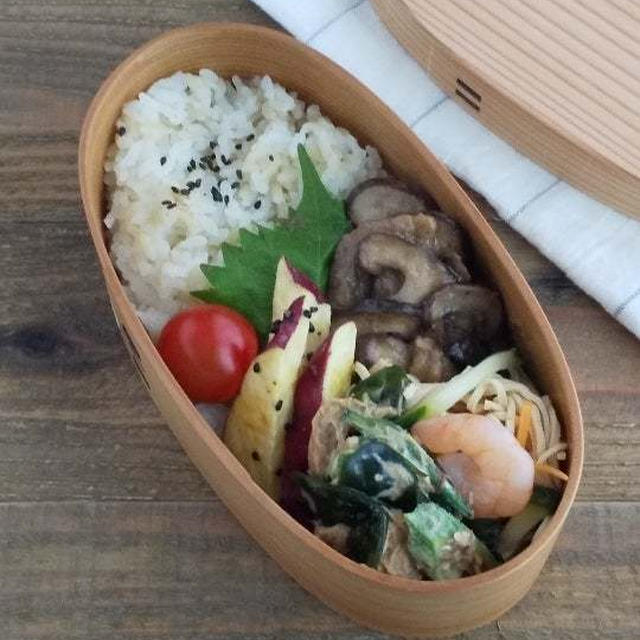 【#お弁当】牛肉ときのこのピリ辛弁当♪