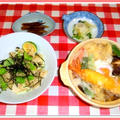 鍋焼きうどんと炊き込みご飯