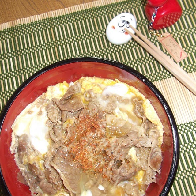 牛丼パック de 開花丼