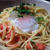 たらこパスタ☆　クレソンとさつま揚げのパスタ