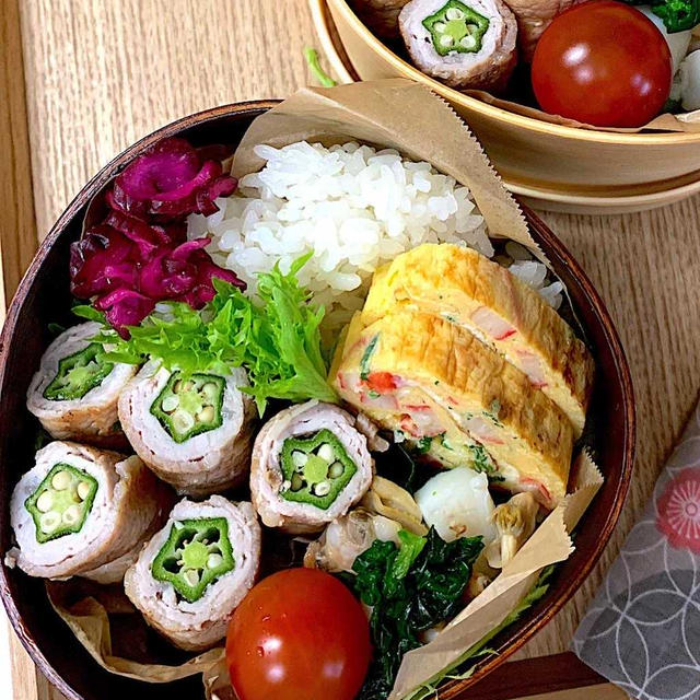 おくらの肉巻き弁当