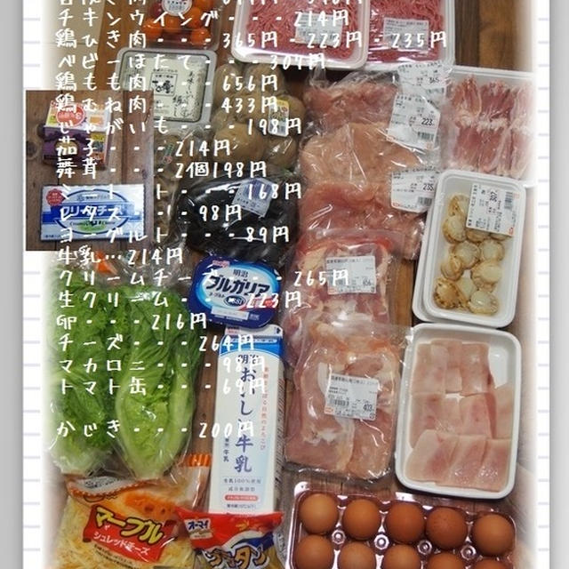 10月2週目の今週のお買い物。と　夕飯まとめ。