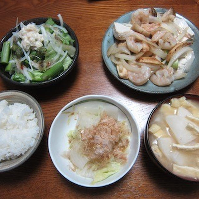 小海老と豆腐の炒め物