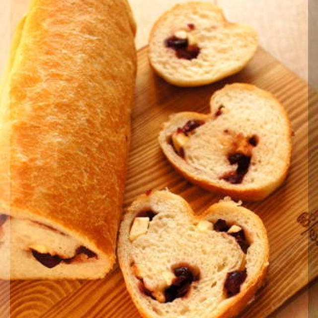 * クランベリー＆チーズのハート食パン♪