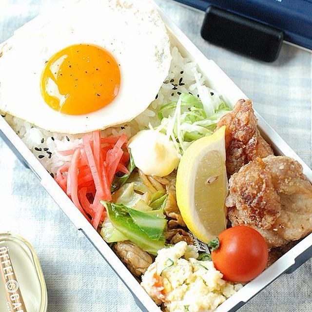 【男子高校生】唐揚げ焼きそば弁当