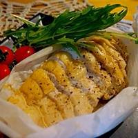 鶏胸肉のガーリック醤油蒸し♡