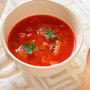 アレンジレシピ。お湯をそそぐだけ簡単トマトスープ