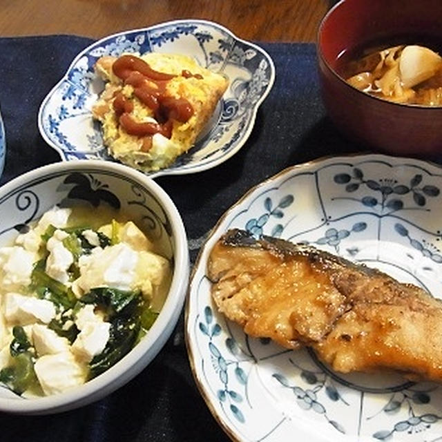 ご褒美は和栗モンブランソフト♪　＆　ブリの照り焼き