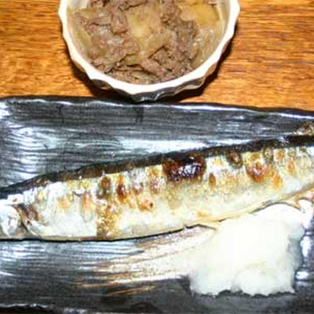 秋刀魚の塩焼きと肉じゃが