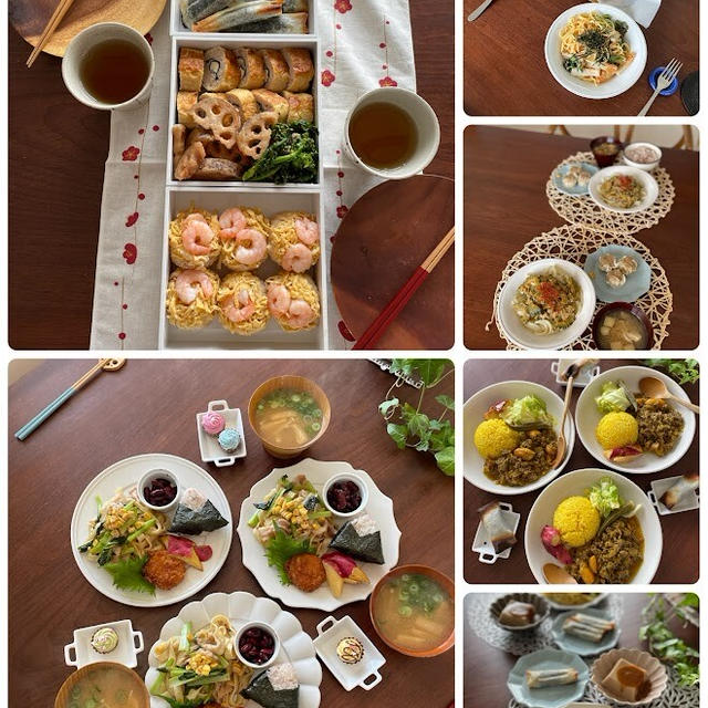 1週間分の日持ちおかず作りとそれを使って作る先週のお昼ごはん、一行で振り返る晩ごはん献立