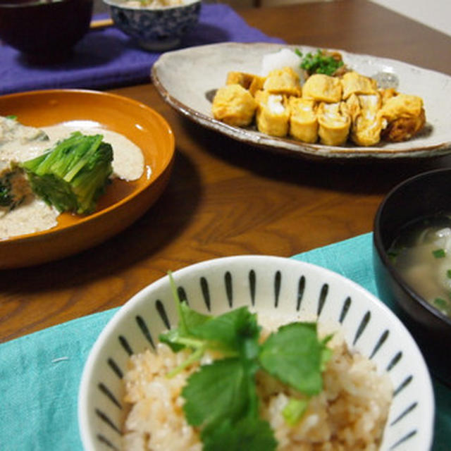 なめたけご飯とすいとん汁とくいだおれニャン