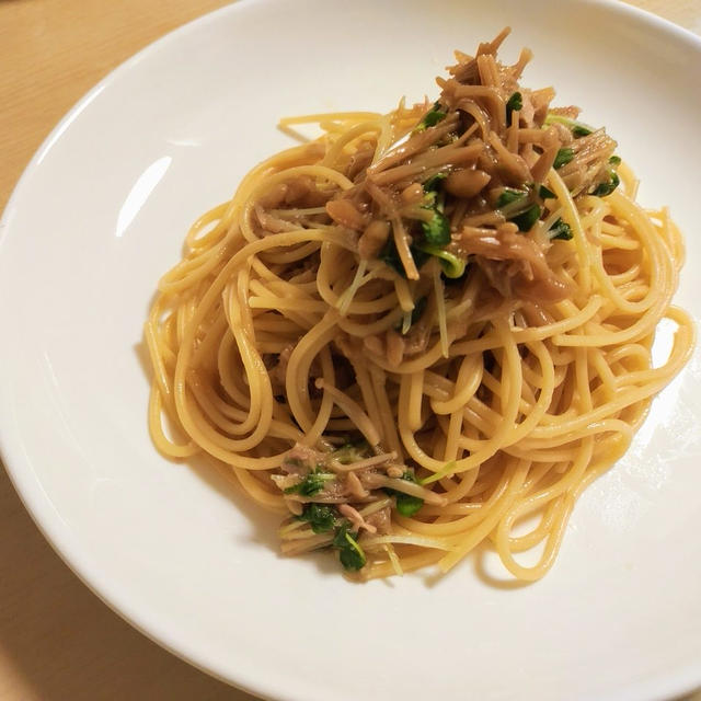 【カンタン１０分ご飯】ツナとなめ茸の和風パスタ