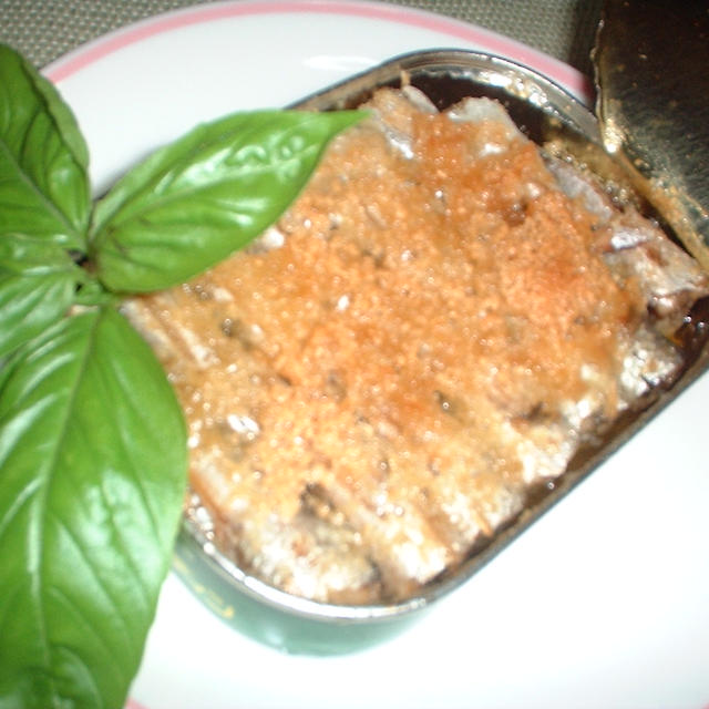 オイルサーディンのパン粉焼き