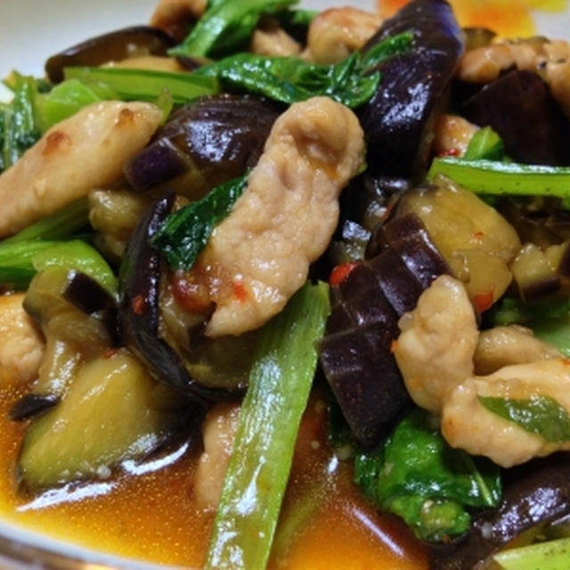 豚肉と茄子の豆板醤炒め♪