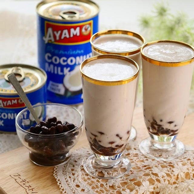 小豆入り♪ 和風ココナッツミルクスムージー (レシピ)