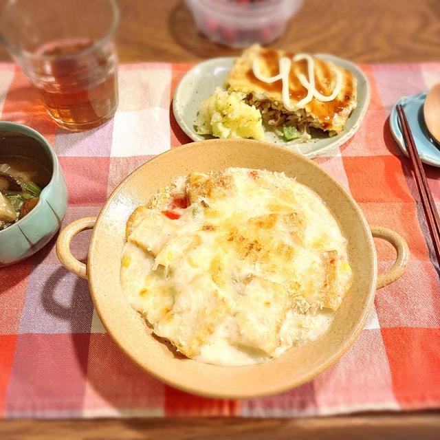 ホワイトソースの塩分むずかしい・・　晩ごはん