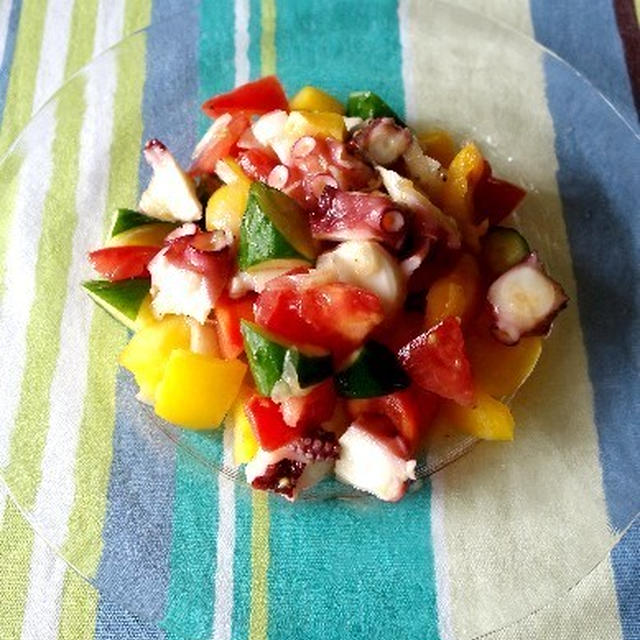 タコと夏野菜の塩レモンサラダ