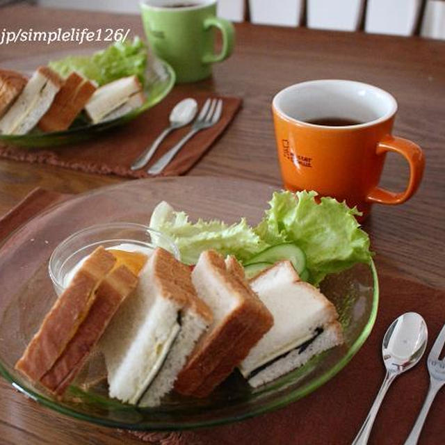 今朝の朝ごはん☆のりﾁｰｽﾞｻﾝﾄﾞ、昨日の歯医者・・・