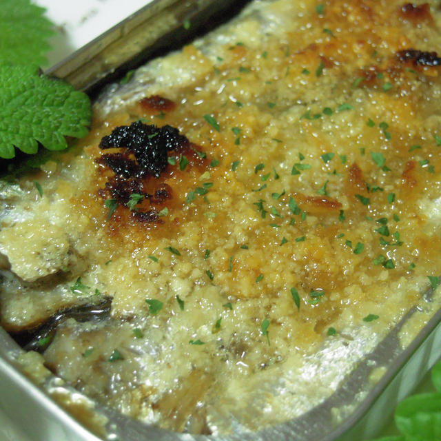 オイルサーディンのパン粉焼き