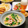 ジャンキーな食卓。　〜菜の花とベーコンの和風ガーリックパスタレシピ〜