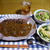 【夕食】サーロインステーキカレー・野菜サラダ・たまごスープ…