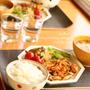 鶏ササミ＆キノコのニンニクバター醤油炒め