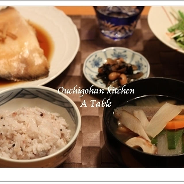 かれいの煮付けで コラーゲントゥルントゥルンの晩ごはん♪