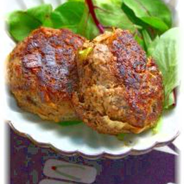 焼きねぎと海苔のハンバーグ。