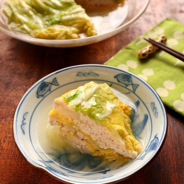 くらしのアンテナ掲載☆鶏ひき肉と白菜のミルフィーユ仕立て【#白だし　#簡】