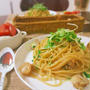 【うちごはん】簡単!蒸しほたてとかいわれ大根のわさびしょうゆパスタ